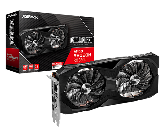 TARJETA GRAFICA ASROCK AMD RADEON RX 6600 8GB /GDDR6 / 2 FANS / BLACK