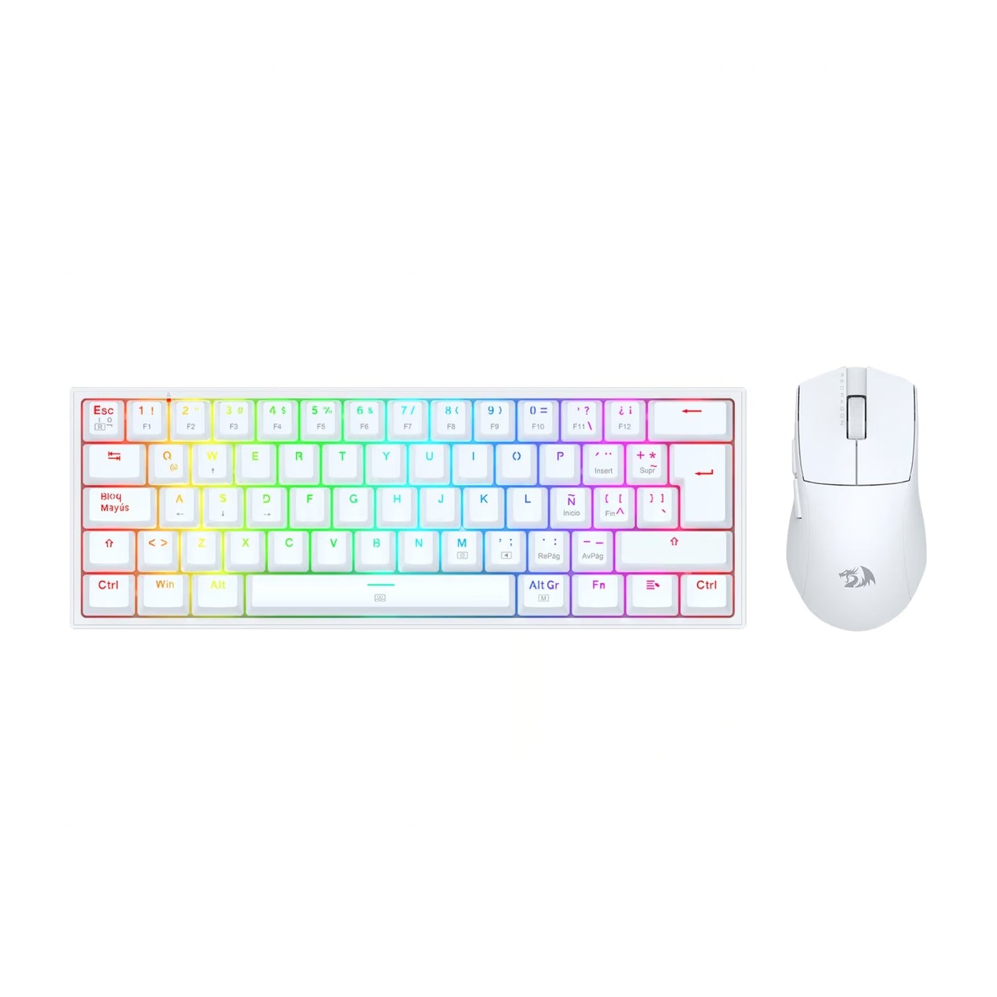 COMBO 2 EN 1 TECLADO MECANICO SWITCH RED ALAMBRICO / BLANCO