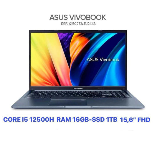 PORTÁTIL ASUS X1502ZA-EJ2443 | Intel Core i5-12500H 12ª Gen | 16GB RAM | SSD 1TB M.2 | Pantalla 15.6" FHD | Windows 11 Preinstalado