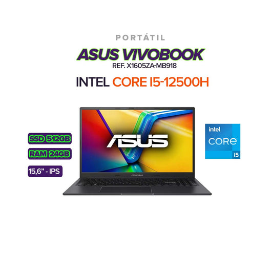 PORTATIL ASUS X1605Z CI5-12500H / 15.6" / 24GB DDR4 / 512GB SSD