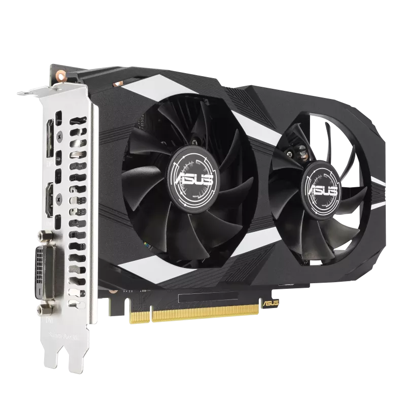 ASUS Dual GeForce RTX™ 3050 OC Edition de 6GB GDDR6 con dos potentes ventiladores, rendimiento AAA en juegos y ray tracing