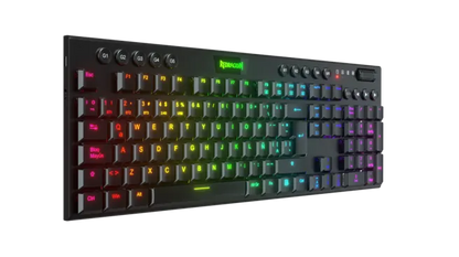 TECLADO MECANICO REDRAGON HORUS K618-RGB SWITCH RED / 100% / INALAMBRICO / NEGRO