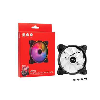 COOLER XPG HURRICANE 140 ARGB BLACK | VENTILADOR PREMIUM 140MM | ALTO FLUJO DE AIRE
