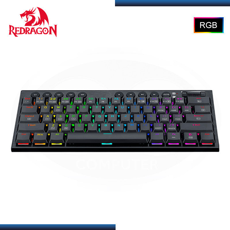 TECLADO MECANICO REDRAGON HORUS MINI PRO K632RGB-PRO 60% / TIPO SWITCH ROJO / INALAMBRICO / BLACK