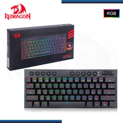 TECLADO MECANICO REDRAGON HORUS MINI PRO K632RGB-PRO 60% / TIPO SWITCH ROJO / INALAMBRICO / BLACK