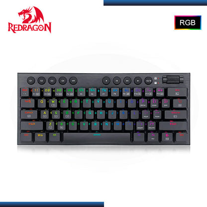 TECLADO MECANICO REDRAGON HORUS MINI PRO K632RGB-PRO 60% / TIPO SWITCH ROJO / INALAMBRICO / BLACK