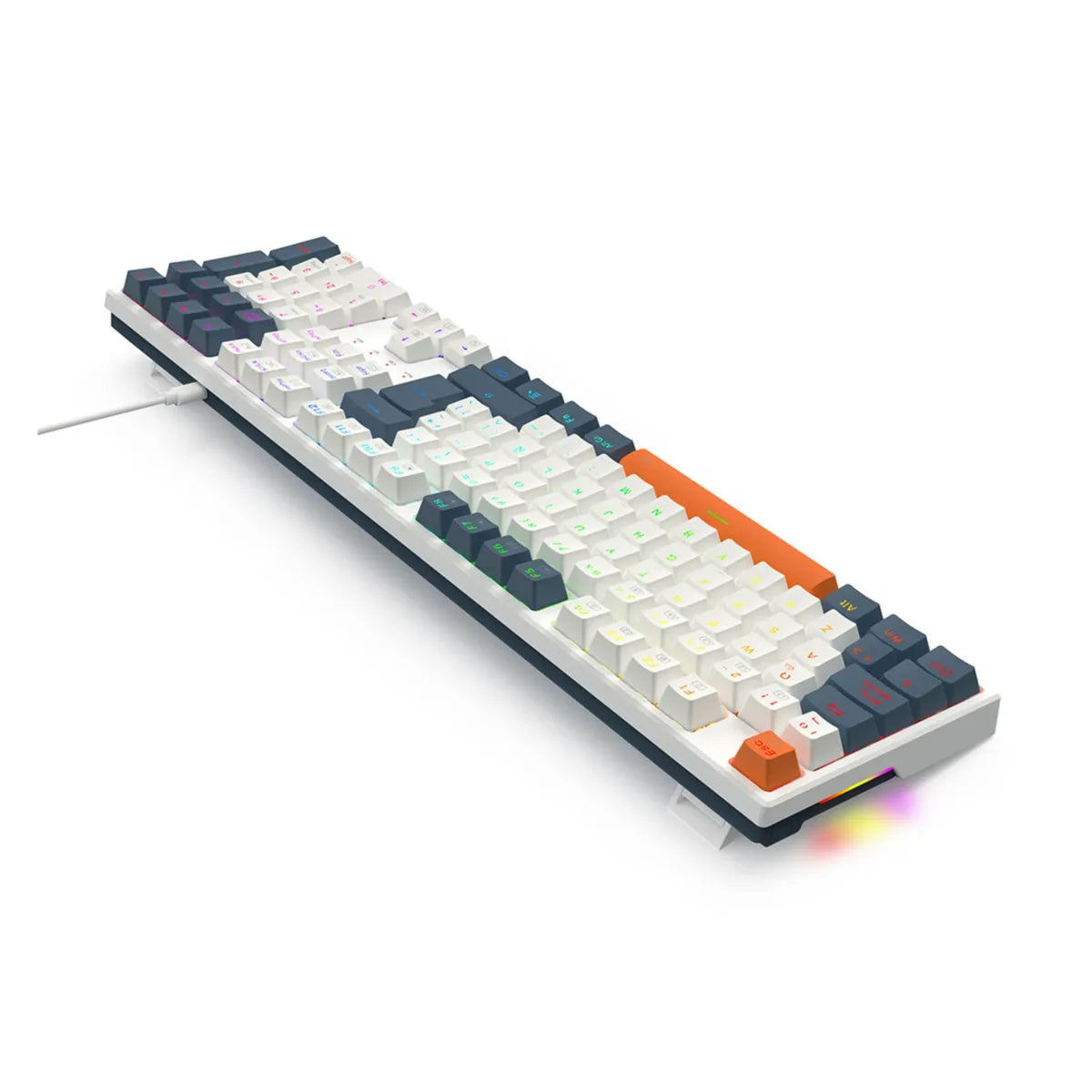 TECLADO GAMER REDRAGON TRUNDLE ( K668WBO-RGB ) SPAIN| LED-RGB | USB - C | SWITCH RED