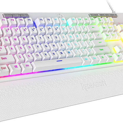 TECLADO REDRAGON MEMBRANA SHIVA K512W RGB  WIRED / WHITE