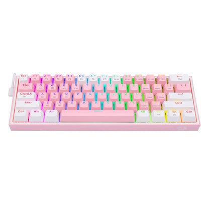 Teclado Mecánico Redragon K616-RGB-SP PW Fizz Pro 60% / Switch Red / Rosado-Blanco