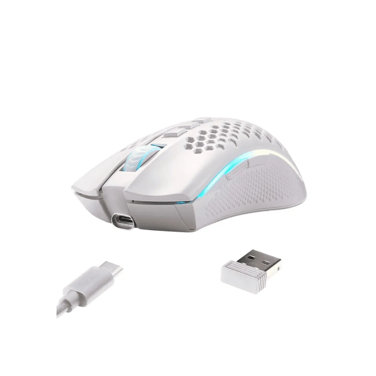 Mouse Gamer Redragon Storm Pro M808-KS Inalámbrico Blanco + RGB