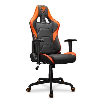 SILLA GAMER COUGAR ARMOR ELITE BLACK BORDE NARANJA | ERGONÓMICA Y RECLINABLE