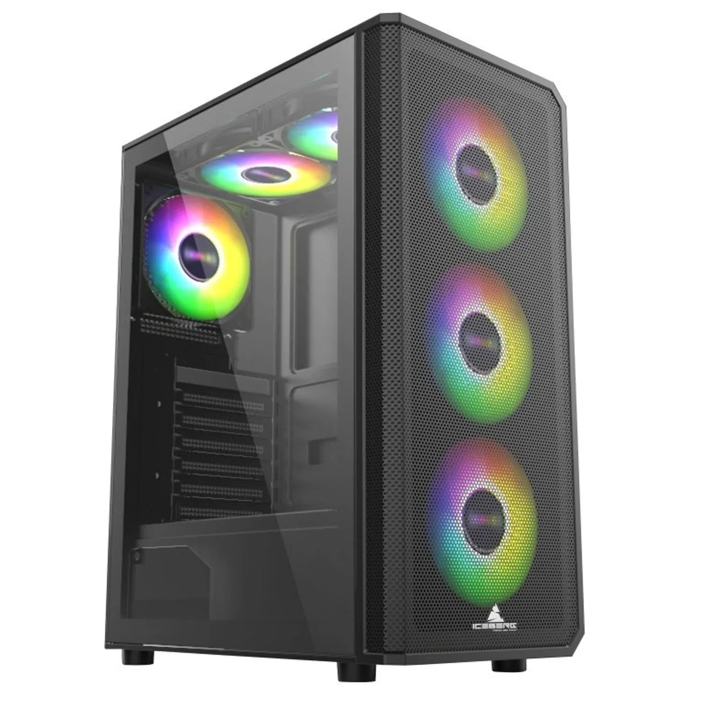 Chasis Iceberg Flow E Black / 4 Ventiladores ARGB/ATX-MicroATX-MiniITX