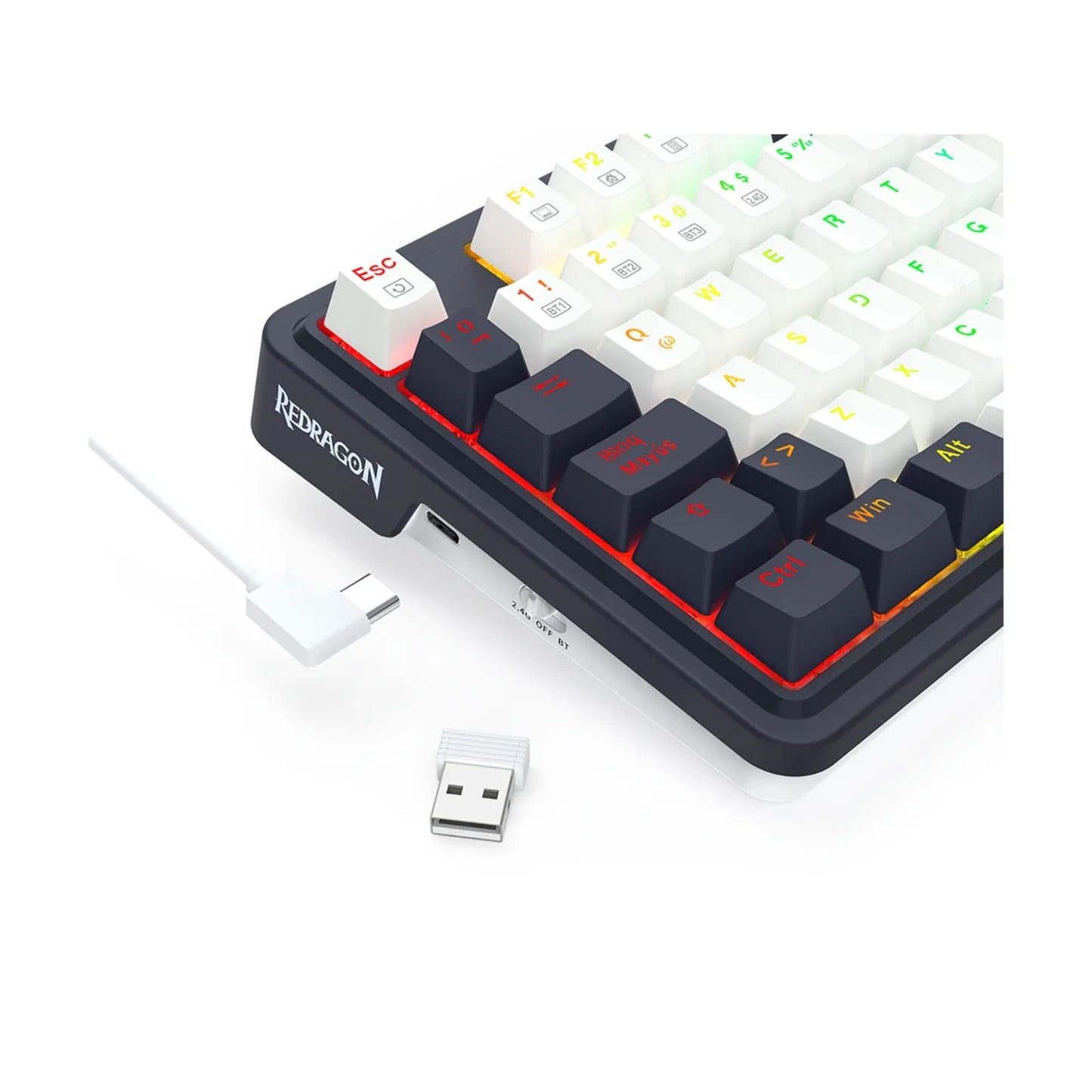 TECLADO REDRAGON UCAL PRO K673WB RGB PRO SP / BLANCO NEGRO