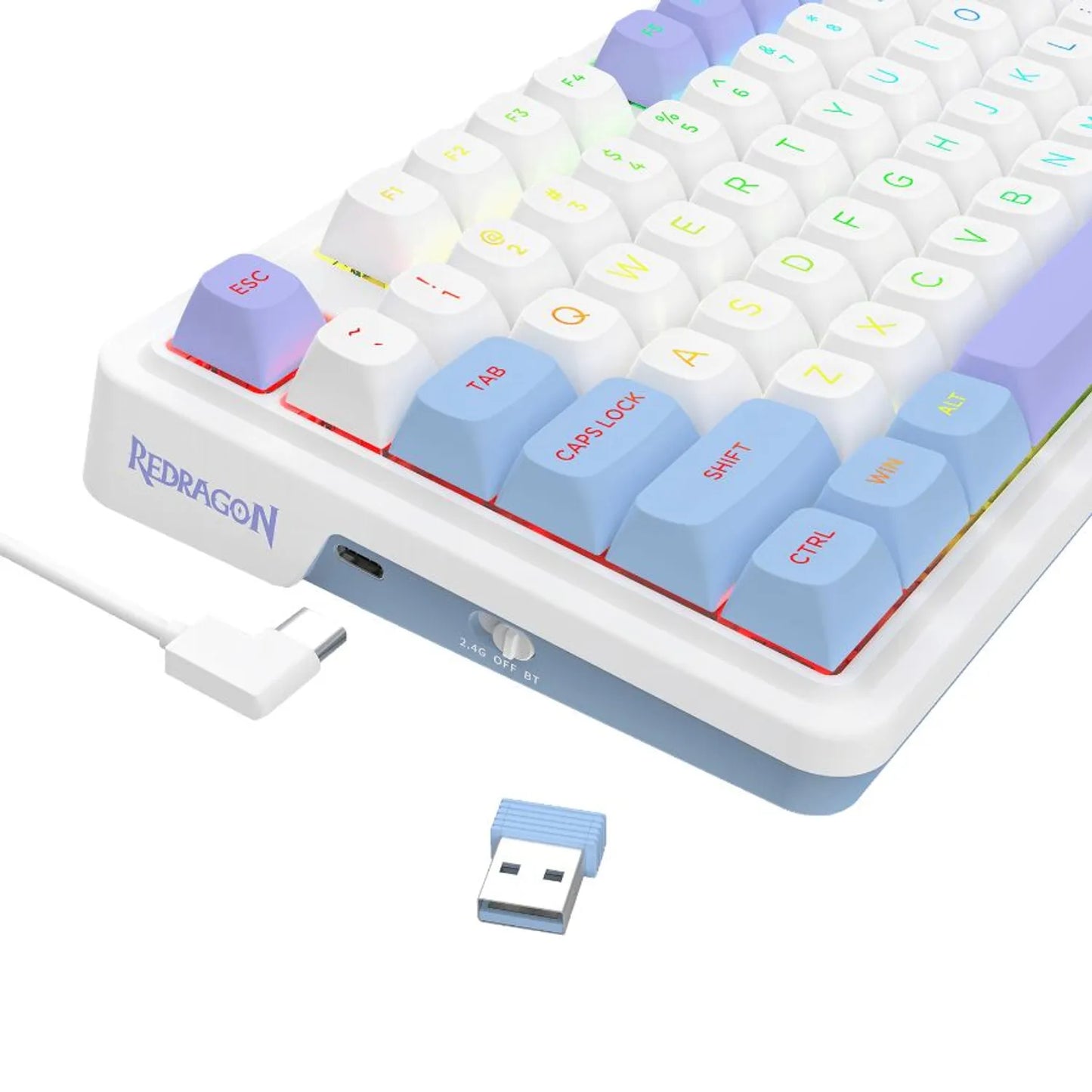 TECLADO MECANICO REDRAGON UCAL PRO K673WBP RGB MAX 75% / SWITCH ROJO / AZUL BLANCO