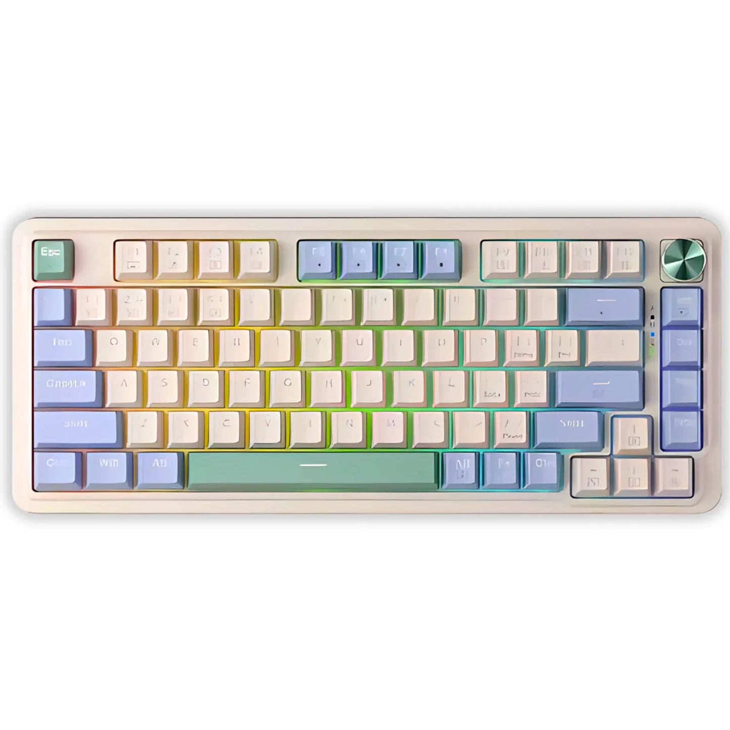 TECLADO REDRAGON UCAL PRO K673CPG RGB PRO SP / CREMA PURPURA VERDE