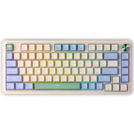 TECLADO REDRAGON UCAL PRO K673CPG RGB PRO SP / CREMA PURPURA VERDE