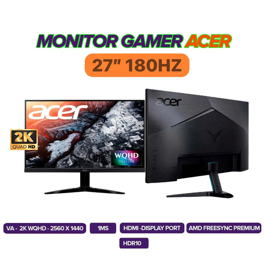 Monitor Gamer Acer KG272U 27” 2K 180Hz 1ms VA FreeSync Premium HDR10