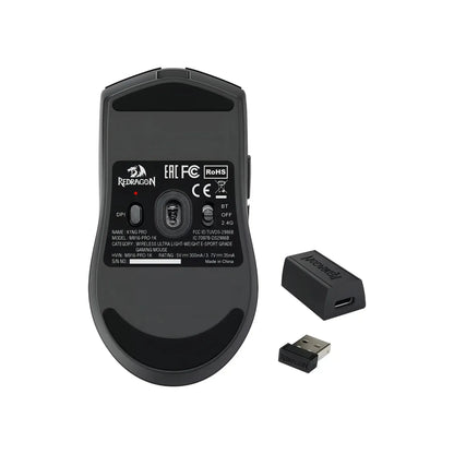 MOUSE REDRAGON KING PRO M916 1K / 5 BOTONES / 26000DPI / NEGRO