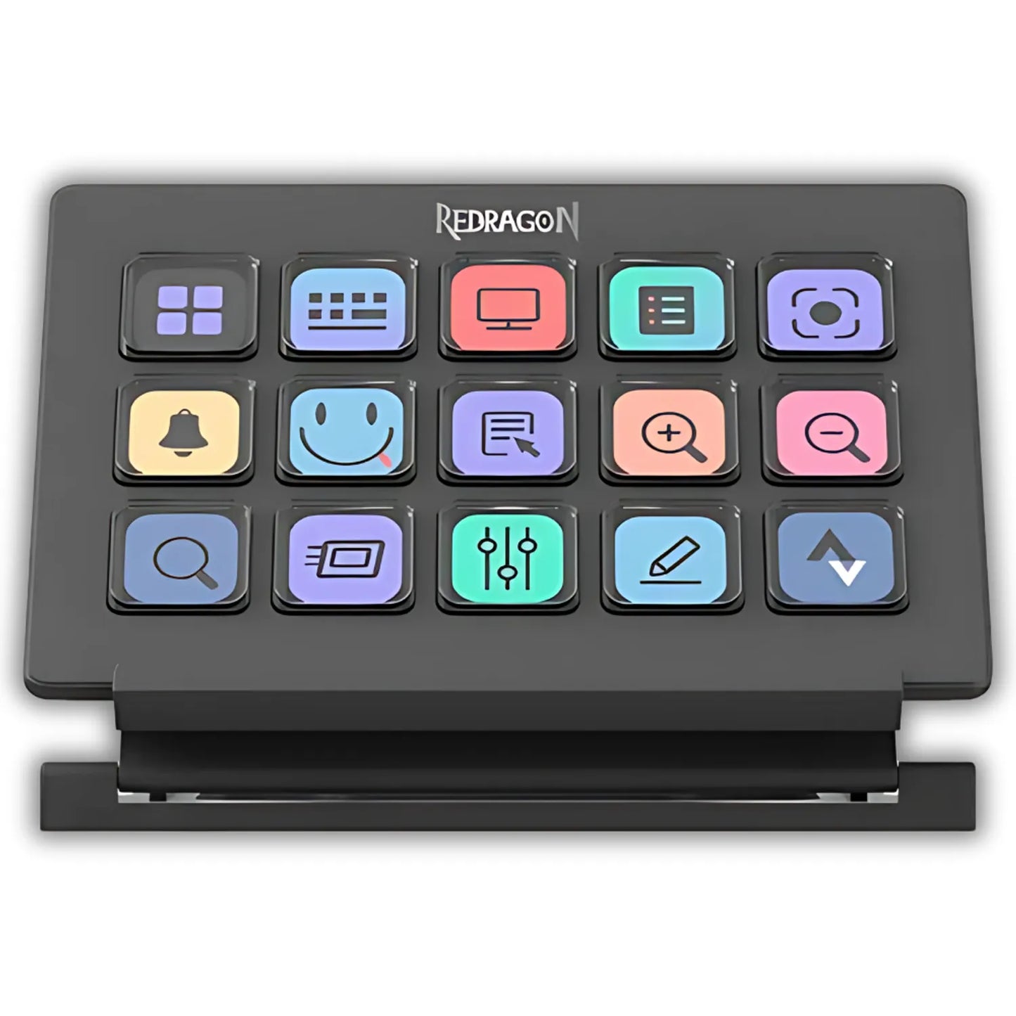 BOTONERA DIGITAL REDRAGON SS550 STREAMCRAFT 15 BOTONES LCD NEGRO