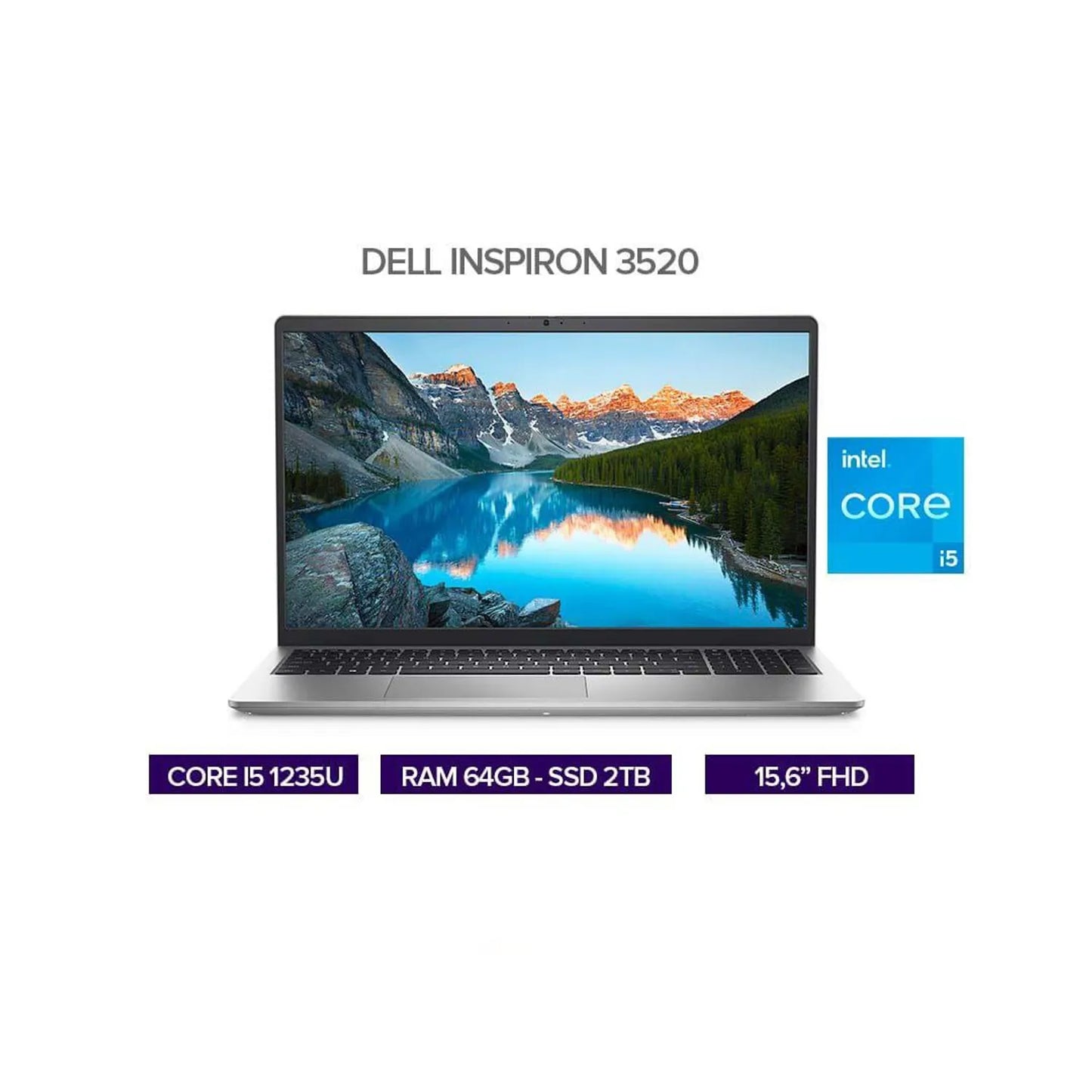 PORTATIL DELL INSPIRON 3520 15.6" FHD INTEL CORE I5 1235U RAM 64GB DDR4 SSD 2TB M.2 / COMBO TECLADO Y MOUSE