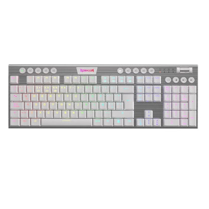 Teclado Mecánico Inalámbrico Redragon Horus K618W-RGB / Switch Red / Blanco