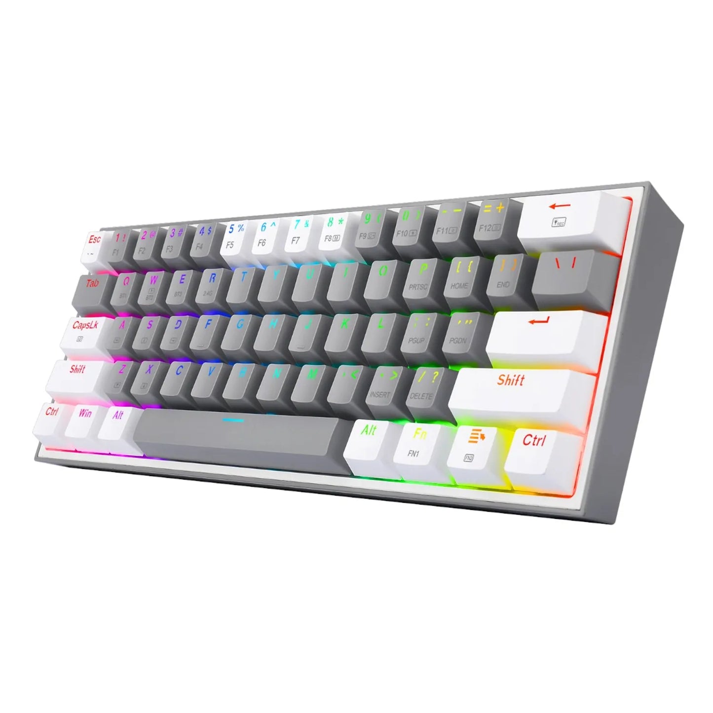 Teclado Mecánico Redragon K616-RGB Fizz Pro 60% / Switch Red / Gris-Blanco