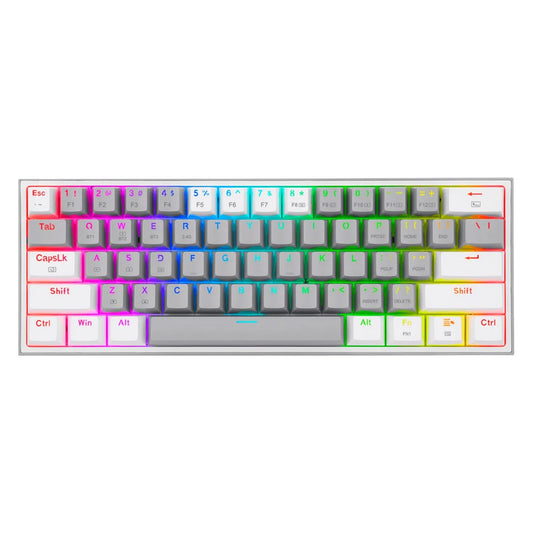 Teclado Mecánico Redragon K616-RGB Fizz Pro 60% / Switch Red / Gris-Blanco