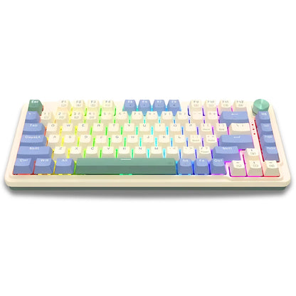 TECLADO REDRAGON UCAL PRO K673CPG RGB PRO SP / CREMA PURPURA VERDE