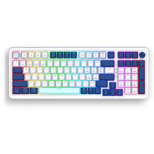 TECLADO MECANICO REDRAGON EISA PRO K686WB RGB PRO SP / SWITCH RED 96% / INALAMBRICO / BLANCO AZUL