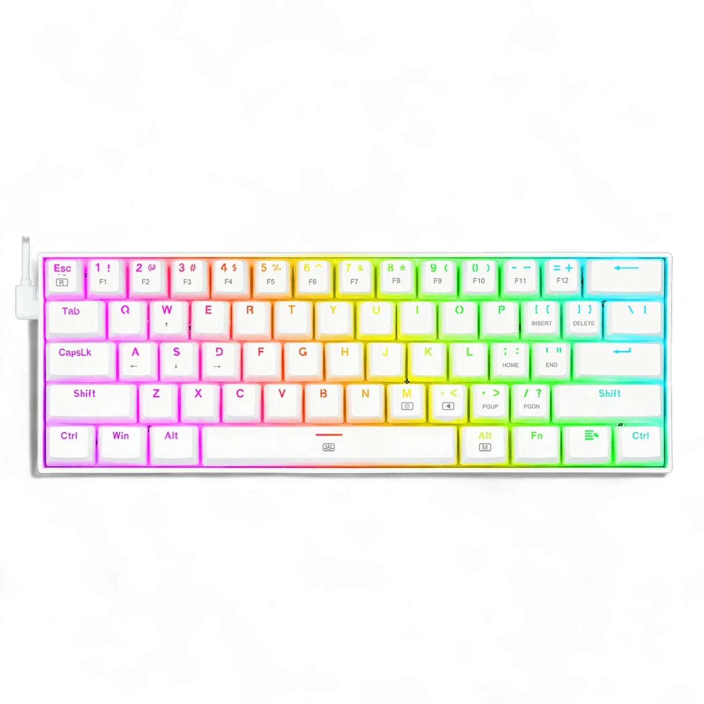 TECLADO MECÁNICO 60% REDRAGON DRAGONBORN K630 SWITCH ROJO / BLANCO