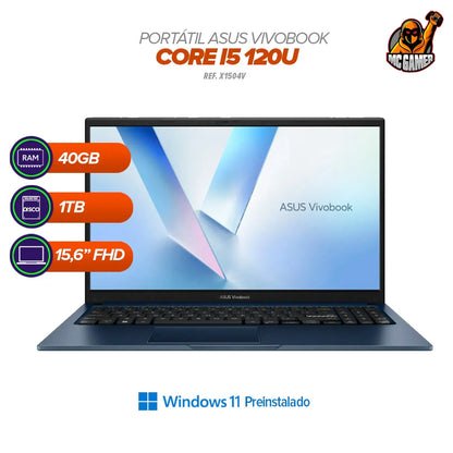 Portatil Asus X1504VA-NJ3586 Intel Core i5-120U 40GB RAM 1TB SSD  156” FHD