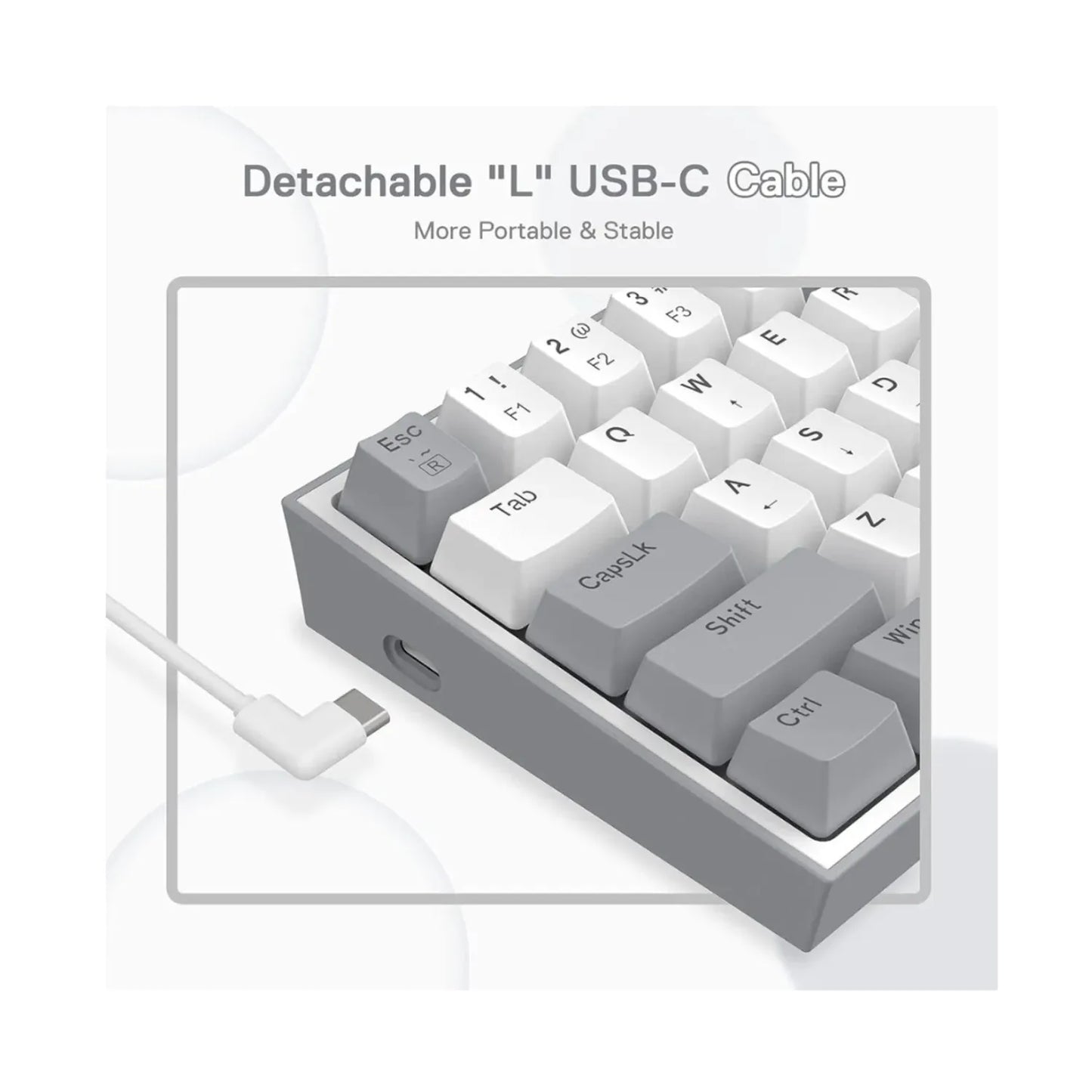 Teclado Mecánico Redragon K616-RGB Fizz Pro 60% / Switch Red / Blanco - Gris