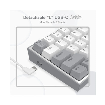 Teclado Mecánico Redragon K616-RGB Fizz Pro 60% / Switch Red / Blanco - Gris